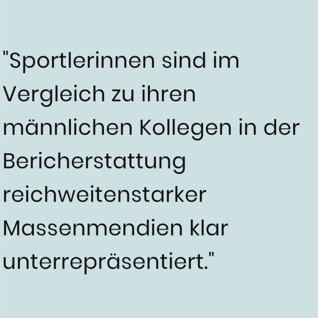 Das zeigt die von exploristas initiierte Studie "Genderbalance in der Sportberichterstattung?". 

Sportlerinnen sind in der österreichischen Berichterstattung nicht ausreichend sichtbar und die bildliche Inszenierung unterscheidet sich von derer von Sportlern. 

𝗟𝗶𝗻𝗸 𝘇𝘂𝗿 𝗦𝘁𝘂𝗱𝗶𝗲: https://www.rtr.at/Studie_Genderbalance_Sportberichte
 
Weitere Keyfindings der Studie stellen wir euch in den nächsten Tagen vor. 
#sichtbaristmachbar 
.
.⁠
#joinexploristas #sichtbaristmachbar #girlscan #sheisoutthere #sheinspiresme #bemorepippi⁠ #lifteachotherup #werisetogether #strongertogether #supportoneanother #strongwomenlifteachotherup #sharethestoke #sheshreds #girlsareawesome ⁠

Studienautorin: Maria Pernegger, Media Affairs